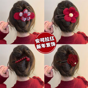 Large Size Hair Clips Women's New 2025 Red Orchid Hair Accessories Elegant Floral Twist Hairpins Candy Princess Brand