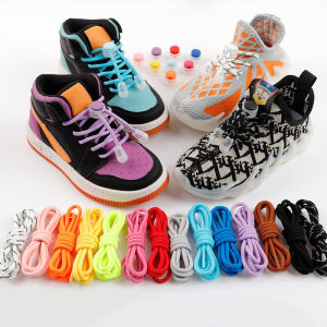 Elastic Round Lock Shoe Laces No Tie Shoelace Childrens Sneakers Shoelaces Without Ties Kids Adult Laces for Shoes Shoestrings
