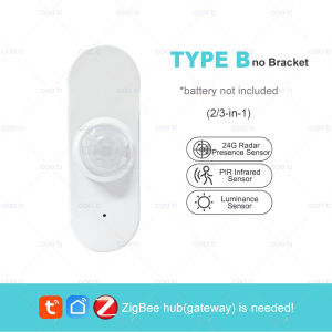 24G MmWave Radar Human Presence Sensor+PIR Motion Sensor Light Temperature Humidity USB/Battery Powered Support Tuya Zigbee Z2M