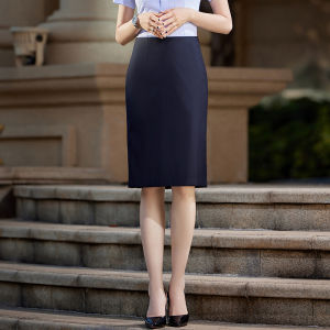 Business Womens Mini Skirt High Waist Polyester Blend Professional Interview Dress Mid-Length A-Line Silhouette Simple Style
