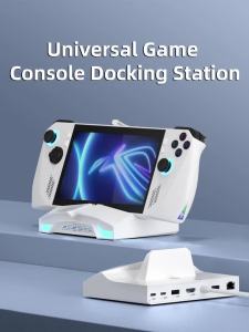 Hagibis | Hagibis ROG Ally/Steam Deck/Switch2/OLED Dock 6 in 1 Universal Docking Station With 4K HDMI 2.5G RJ45 100W RGB Light USB C Hub