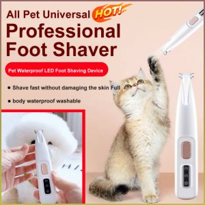 18mm Waterproof Wide Blade Pet Paw Hair Trimmer with LED Light Electric Grooming Clippers For Dogs Cats