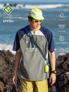 WUKONGYOUHUO | Retro Outdoor UV-Protective Semi-Zip Short Sleeve T-Shirt