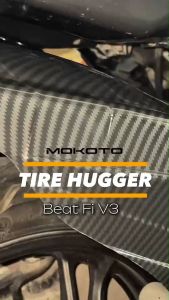 MOKOTO BEAT FI V3 TIRE HUGGER F1 CARBON / MATTE BLACK MUDGUARD PROTECTION COVER FOR BEAT Fi V3 MOTORCYCLE SPEEDMOTO