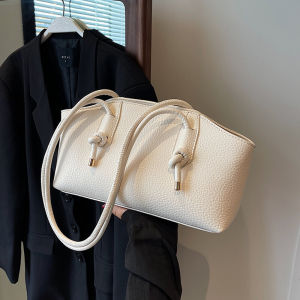 Fashionable Large Capacity Womens Shoulder Bag Stylish Tote Bag Commuter Bag Soft PU Leather Zipper Closure Casual Style