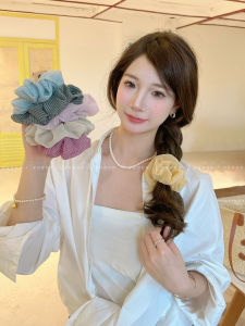 Fresh Outlined Summer Plaid Chiffon Hair Ties Womens Bun Hair Accessories Flower Headbands 2025 New Style Original Design