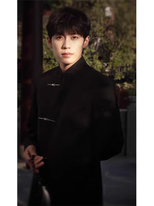 New Chinese Style Mens Stand Collar Suit Jacket Autumn Winter Wedding Casual Fashion Long Sleeve Standard Fit Polyester Blend