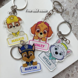Free Add Name Acrylic Keychain Birthday Christmas Gift with Hand Gift Acrylic Cartoon Pattern Key Chain Bag Pendant Interior Accessories