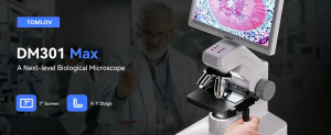 TOMLOV DM301 Max Microscope for Kids Students Adults with X-Y Stage Digital Microscope Camera with 7" Screen USB & HDMI Output Wireless Biological Lab Scope for School Home Education with Slides