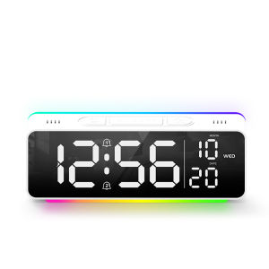 LED Digital Alarm Clock with Night Light Electronic Clock Displaying Date Time for Bedroom Office Living Room