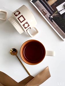 Myelement Ceramic Tea Cups and SaucersCappuccino Cups Coffee Cups White Tea Cup SetBritish Coffee Cups