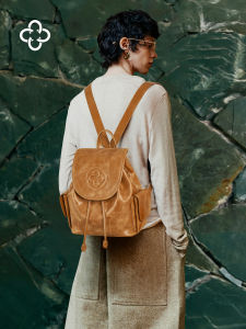 Vegetable Tanned Leather Backpack For Women