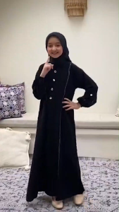 Gamis Anak Muslimah Safiya Motif Polos Lengan Panjang Full Length