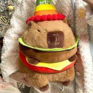 Hamburger Capybara Stuffed Toy
