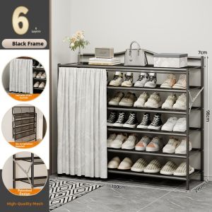 Foldable Multi-layer Shoe Rack Easy-to-use No-installation Large Capacity Storage Organizer Dust-proof Shoe Cabinet for Home Use