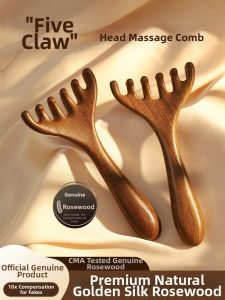 YISHE | Head Massage Lymphatic Gua Sha Comb Natural Sandalwood