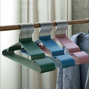 5/10PCS Metal Seamless Clothes Hanger Non-slip Dip Plastic Clothes Hanger Clothes Drying Adult Household Thick Clothes Support