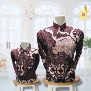batik moderen couple anak dan ayah warna terbaru lengan panjang katun