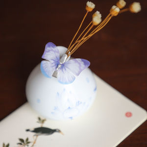 Chinese Ancient Style Super Fairy Tulle Butterfly Barrettes Double-Layer Three-Dimensional Artificial Colorful Butterfly Kids Hair Accessories Hairpin Headdress for Han Chinese Clothing Ancient Costume