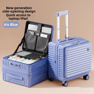 MINGJUEGONGZI | Lateral Opening Compact Luggage 18 Inch