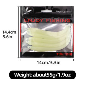 WEIHE 5pcs 14cm 6.3g Soft Fishing Lure Seabass Artificial Bait Electric Eel Shad Eel Needfish Fishing Tackle