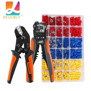Wire Crimping Tool KitCable Lugs Assortment Kit Crimping plier for Insulated Wire Electrical Connectors - Butt Ring Spade