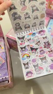 Buku Spiral Isi 16 Lembar Sticker / STIKER BUKU DIY 2D + GANTUNGAN SANRIO KUROMI MOMO GIRL KOREAN CUTE AESTHETIC STICKER BOOK