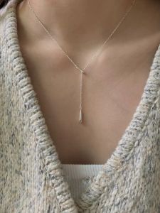 Adjustable S925 Sterling Silver Waterdrop Necklace French Ins Clavicle Chain Fashion Jewelry Womens Fresh out Original Design