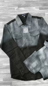 Áo Sơ Mi Nam Tay Dài Vải Đũi Phối Loang Cao Cấp Phong Cách Sang Trọng Lịch Lãm