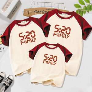 Trendy Short Sleeve Family Matching Summer Clothes Cotton Casual Wear for Mothers Sons And Daughters Fashionable Parent-Child T-Shirts