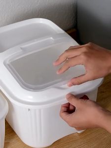 ถังใส่ข้าวสารกล่องใส่ข้าวสาร กล่องใส่อาหารแห้ง ถังข้าวสาร ถังเก็บเม็ดข้าวสาร สไตล์ใหม่เรียบง่าย