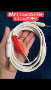[HCM]Dây chuyển jack 3.5ly ra 2 đầu jack 6ly dài 1.5M - Dây đỏ Tốt / Dây chuyển jack 3.5mm sang 2 jack 6.5mm