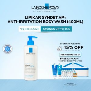 La Roche-Posay Lipikar Syndet AP+ Body Wash for Dry and Eczema-Prone Skin 400ml - Ultra Gentle Cream Wash for Atopic Eczema- Prone Skin