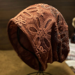 Fashionable Thin Lace Hair Cap Womens Style Spring Summer Headscarf Hat Elegant Turban Cap Outdoors Casual Polyester Fiber