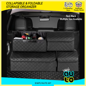 SIMPLYAUTO Car Trunk Storage Box Collapsible Foldable Vehicle Storage Organizer Handle Lid Cover Simpanan Bagasi Kereta