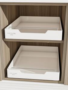 Kitchen Deep Cabinet Drawer Style Pull out Basket Bowl Basket Sliding Track Tray Spice Storage Basket Metal Material Organizer