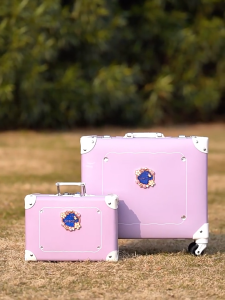 Urecity Vintage Luggage 2PCS PU Trolley Suitcases Retro Boarding Case For Women Travel Luggage Lightweight Carry On Suitcase