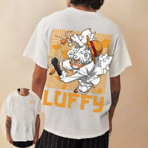 เสื้อยืดวันพีซผู้ชายลายมังกี้ ดี ลูฟี่ ฤดูร้อน อนิเมะญี่ปุ่น ฤดูใบไม้ร่วง เสื้อยืดแขนสั้นเด็กผู้ชาย สไตล์สปอร์ต ใส่ได้ทั้งพ่อแม่ลูก