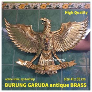 Burung Garuda PANCASILA Kuningan antik BRASS GOLD SOLID Dekorasi Lambang Burung Garuda warna emas antik Hiasan Dinding