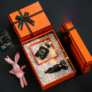 Orange Birthday Gift Box Boyfriend High-end Souvenir Box Korean Fashion Packaging for Men Premium Quality Present Container