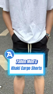 7allen Mens Khaki Cargo Shorts Casual Drawstring Pocket Cotton Shorts Bermudas Men