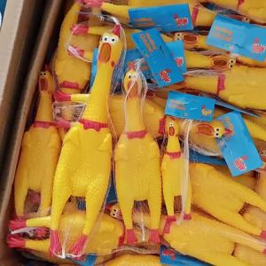 Screaming Chicken Dog ToysYellow Rubber Squaking Chicken Toy Novelty and Durable Rubber Chicken for DogsRubber Chickens Value
