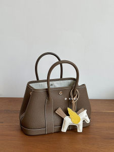 Handmade Mini Garden Leather Handbag Womens Commuter Bag Casual Simple Style Youthful Pure Color Single Strap Handheld Bag