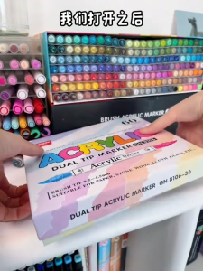 12/24/48/120/160 Colors Acrylic Marker Pens Waterproof Pen Soft brush Nib Student Art For Glass Stone Metal Glass Wood Plasctic Paper