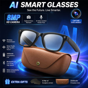 Upgraded HD5-ultra AI Smart Glasses AI Real-time Translation 800W Pixel Camera Photo Video Recording 300 Mah Smart Glasses 2026