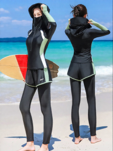 XTEP | Bộ Đồ Bơi Dài Tay Dài Quần Có Mũ Slimming