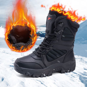 Northeast Outdoor Snow Boots Womens Winter Fleece-lined Thickened Waterproof Non-Slip Cotton Shoes Mens High-Top Cold-Resistant minus 30 Degrees