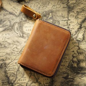 Crazy Horse Leather rfid Anti-Magnetic Card Holder Large Capacity Slot Organ Bag Card Holder Multi-Card Slot Genuine Leather Retro Coin Purse