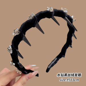 Retro Velvet Wave Hairband Womens Autumn Winter Hair Grooming High Forehead Face Wash Hair Clip Headband Fashion Accessory