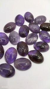 Natural Amethyst Crystal 13x18mm-15x20mm Gemstone Cabochon for DIY Ring Pendant Accessories Necklace Jewelry Findings Oval Flatback Stone Cabochons Bead L3-00885